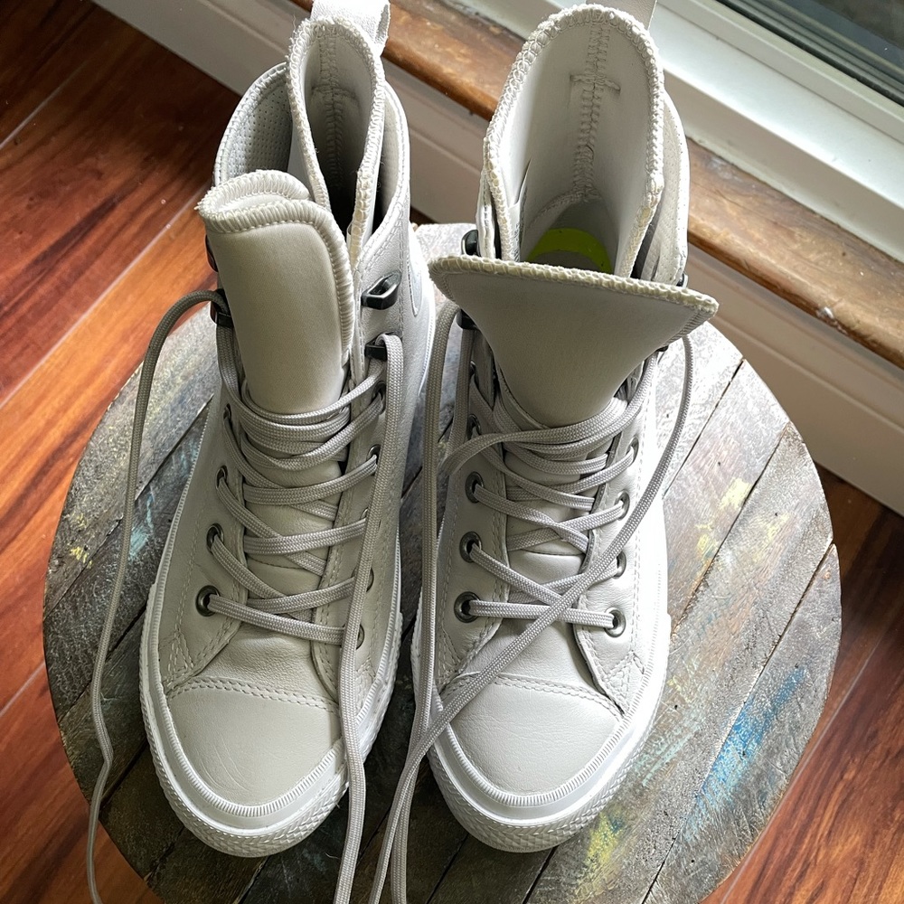 Bone high top leather converse